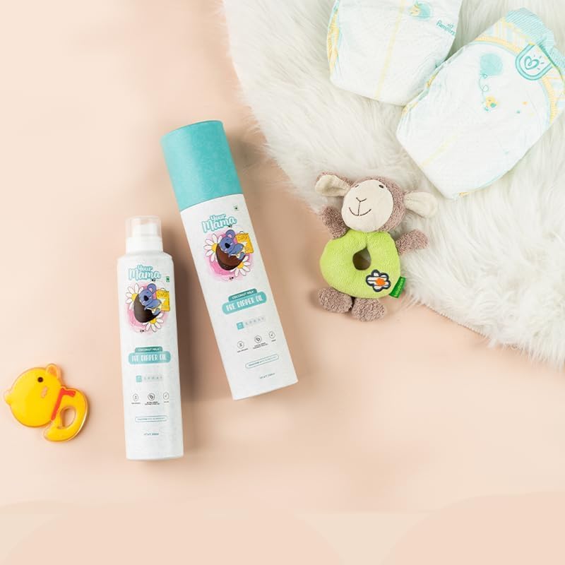 Your Mama Pre-Diaper Oil Spray – 100% Natural Virgin Coconut Oil, Baby Bum Barrier & Rash Prevention Spray, Gentle & Non-Toxic Formula for Newborns 600ml - Image 5